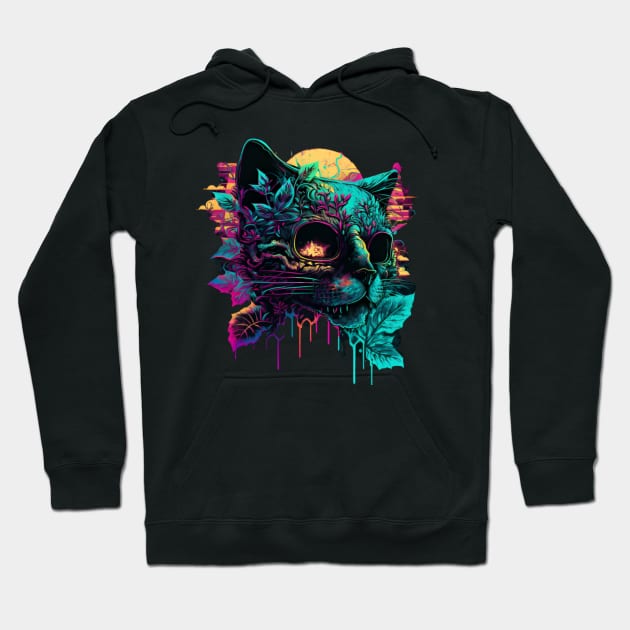 Funky retro cat #5 Hoodie by Aura.